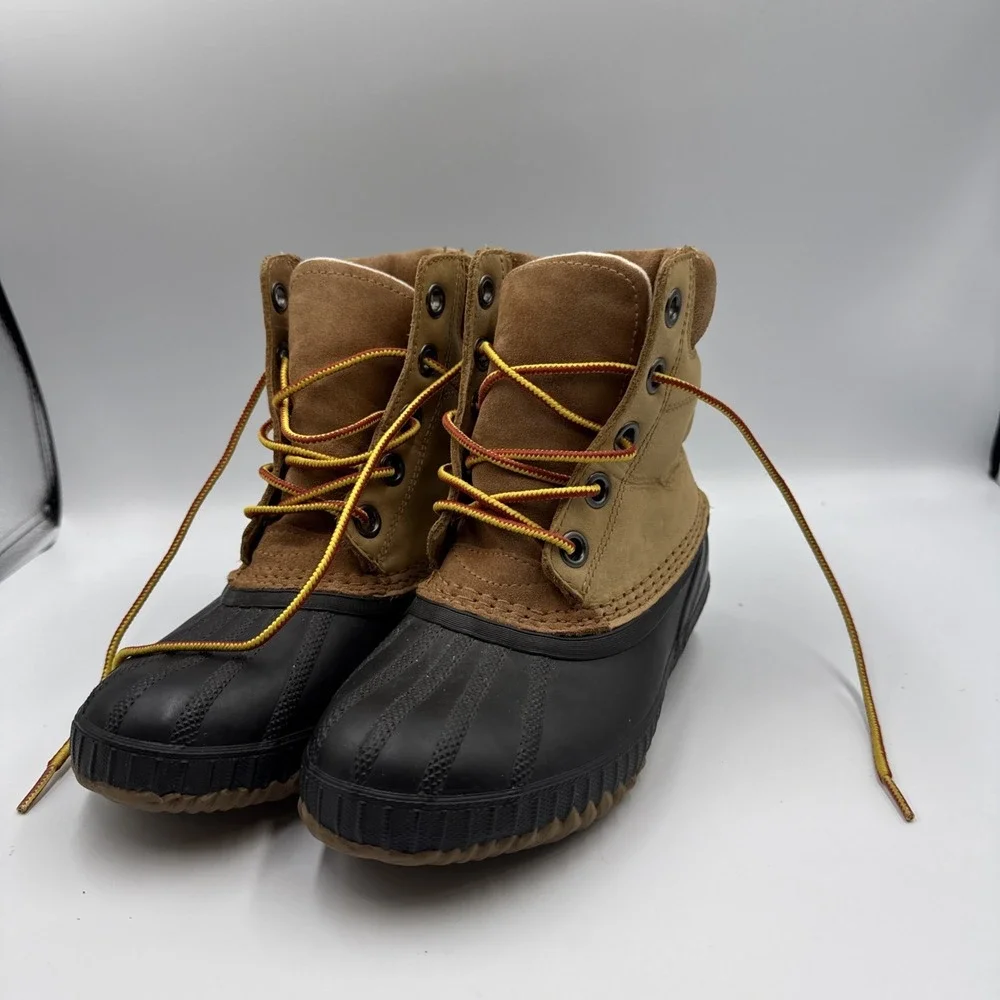Sorel Waterproof Handmade Leather Duck  Lace-Up Rubber  unisex kids boots Size 2